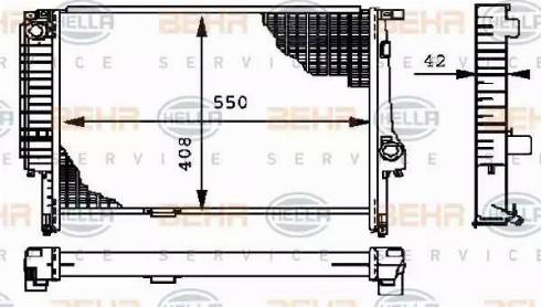 BEHR HELLA Service 8MK 376 712-194 - Радіатор, охолодження двигуна autozip.com.ua