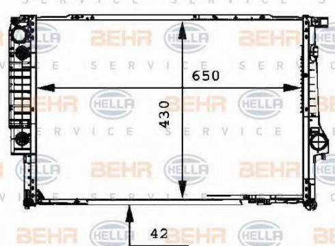 BEHR HELLA Service 8MK 376 712-134 - Радіатор, охолодження двигуна autozip.com.ua