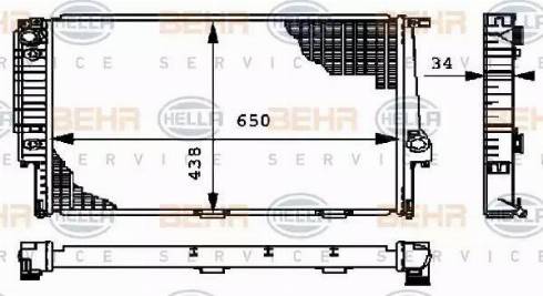 BEHR HELLA Service 8MK 376 712-371 - Радіатор, охолодження двигуна autozip.com.ua