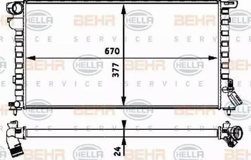 BEHR HELLA Service 8MK 376 717-631 - Радіатор, охолодження двигуна autozip.com.ua