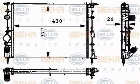 BEHR HELLA Service 8MK 376 717-671 - Радіатор, охолодження двигуна autozip.com.ua