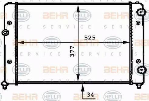 BEHR HELLA SERVICE 8MK 376 717-734 - Радіатор, охолодження двигуна autozip.com.ua
