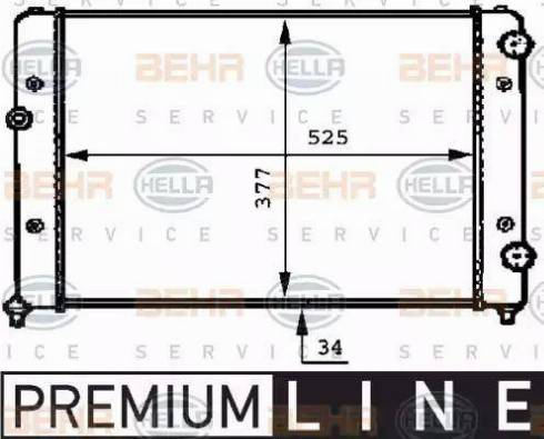 BEHR HELLA SERVICE 8MK 376 717-731 - Радіатор, охолодження двигуна autozip.com.ua