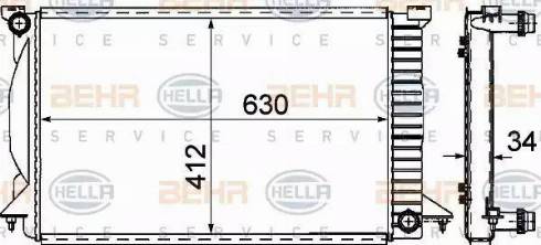 BEHR HELLA SERVICE 8MK 376 781-071 - Радіатор, охолодження двигуна autozip.com.ua