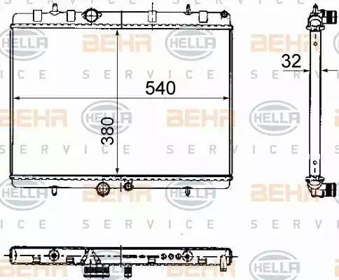 BEHR HELLA Service 8MK 376 781-111 - Радіатор, охолодження двигуна autozip.com.ua