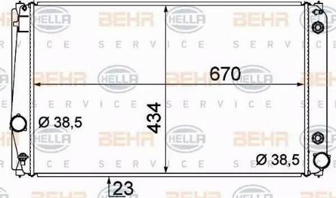 BEHR HELLA Service 8MK 376 783-611 - Радіатор, охолодження двигуна autozip.com.ua