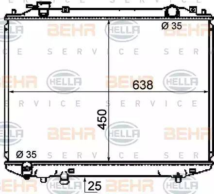 BEHR HELLA SERVICE 8MK 376 787-101 - Радіатор, охолодження двигуна autozip.com.ua