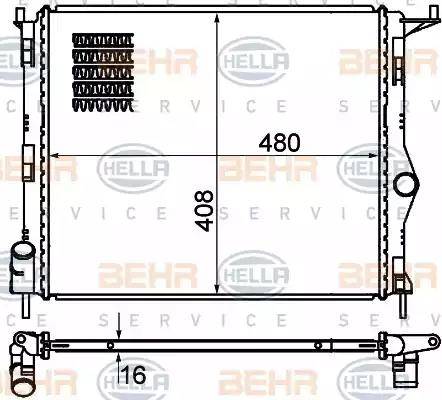 BEHR HELLA Service 8MK 376 787-351 - Радіатор, охолодження двигуна autozip.com.ua