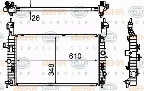 BEHR HELLA Service 8MK 376 735-041 - Радіатор, охолодження двигуна autozip.com.ua