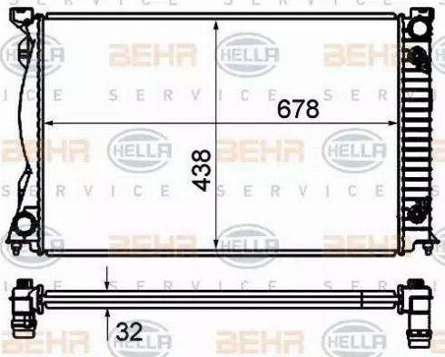 BEHR HELLA Service 8MK 376 735-011 - Радіатор, охолодження двигуна autozip.com.ua