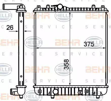 BEHR HELLA Service 8MK 376 735-081 - Радіатор, охолодження двигуна autozip.com.ua