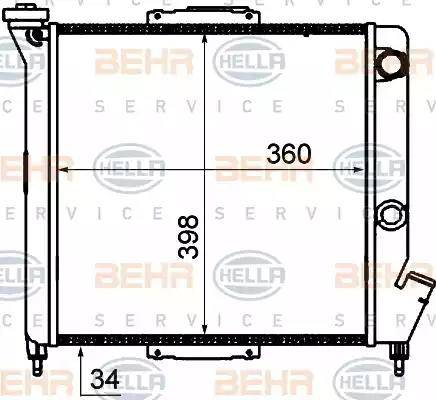 BEHR HELLA Service 8MK 376 735-031 - Радіатор, охолодження двигуна autozip.com.ua