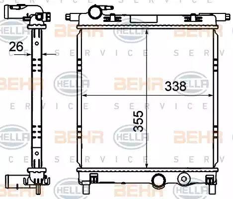 BEHR HELLA Service 8MK 376 735-021 - Радіатор, охолодження двигуна autozip.com.ua