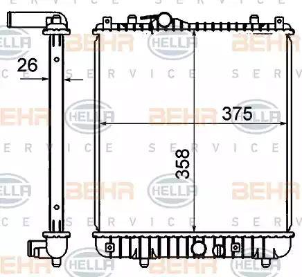 BEHR HELLA Service 8MK 376 735-071 - Радіатор, охолодження двигуна autozip.com.ua