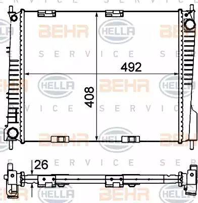 BEHR HELLA Service 8MK 376 735-141 - Радіатор, охолодження двигуна autozip.com.ua