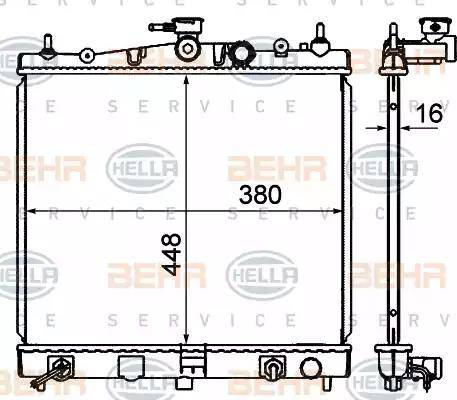 BEHR HELLA Service 8MK 376 735-121 - Радіатор, охолодження двигуна autozip.com.ua