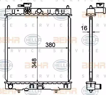 BEHR HELLA Service 8MK 376 735-171 - Радіатор, охолодження двигуна autozip.com.ua