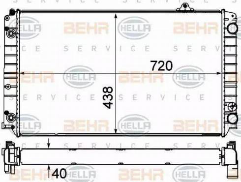 BEHR HELLA SERVICE 8MK 376 735-341 - Радіатор, охолодження двигуна autozip.com.ua