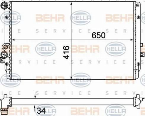 BEHR HELLA Service 8MK 376 735-365 - Радіатор, охолодження двигуна autozip.com.ua