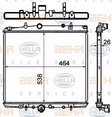 BEHR HELLA Service 8MK 376 735-311 - Радіатор, охолодження двигуна autozip.com.ua