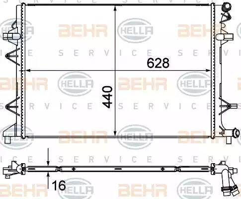 BEHR HELLA Service 8MK 376 735-371 - Радіатор, охолодження двигуна autozip.com.ua