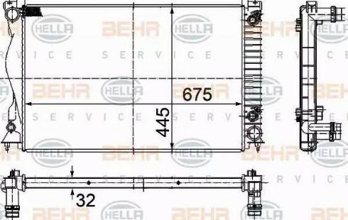 BEHR HELLA SERVICE 8MK 376 732-501 - Радіатор, охолодження двигуна autozip.com.ua