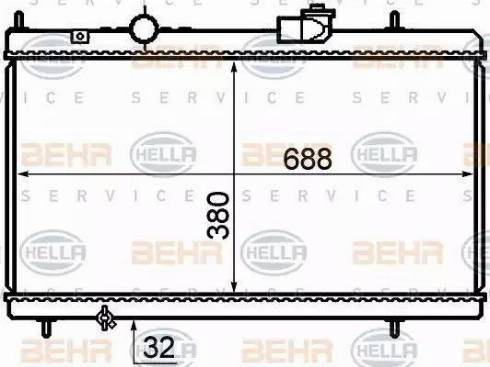 BEHR HELLA Service 8MK 376 732-741 - Радіатор, охолодження двигуна autozip.com.ua