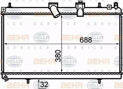 BEHR HELLA Service 8MK 376 732-761 - Радіатор, охолодження двигуна autozip.com.ua