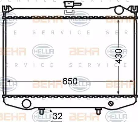 BEHR HELLA Service 8MK 376 724-481 - Радіатор, охолодження двигуна autozip.com.ua