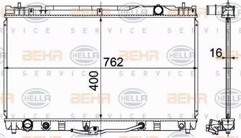 BEHR HELLA Service 8MK 376 724-601 - Радіатор, охолодження двигуна autozip.com.ua