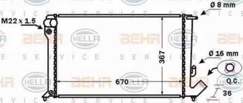 BEHR HELLA Service 8MK 376 724-711 - Радіатор, охолодження двигуна autozip.com.ua