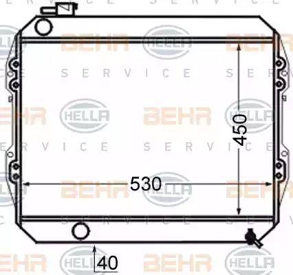 BEHR HELLA Service 8MK 376 726-651 - Радіатор, охолодження двигуна autozip.com.ua