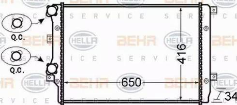 BEHR HELLA Service 8MK 376 726-704 - Радіатор, охолодження двигуна autozip.com.ua