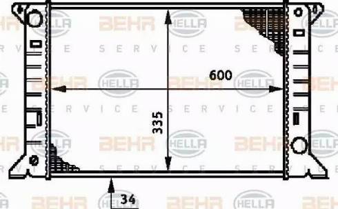 BEHR HELLA SERVICE 8MK 376 720-251 - Радіатор, охолодження двигуна autozip.com.ua