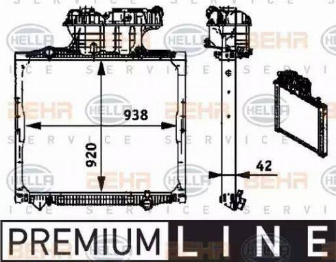 BEHR HELLA Service 8MK 376 721-681 - Радіатор, охолодження двигуна autozip.com.ua