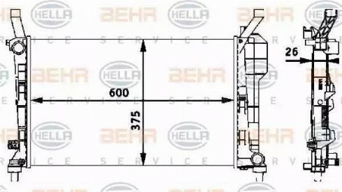 BEHR HELLA Service 8MK 376 721-024 - Радіатор, охолодження двигуна autozip.com.ua