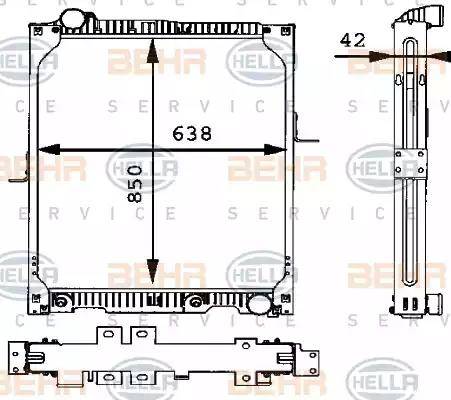 BEHR HELLA Service 8MK 376 721-191 - Радіатор, охолодження двигуна autozip.com.ua