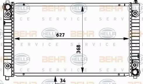 BEHR HELLA Service 8MK 376 721-301 - Радіатор, охолодження двигуна autozip.com.ua