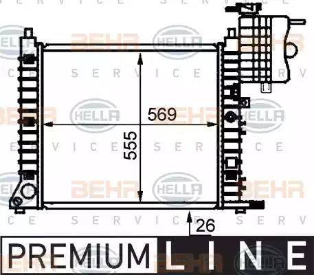 BEHR HELLA Service 8MK 376 721-381 - Радіатор, охолодження двигуна autozip.com.ua