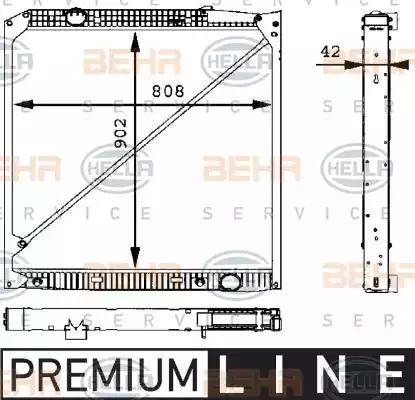 BEHR HELLA Service 8MK 376 721-221 - Радіатор, охолодження двигуна autozip.com.ua