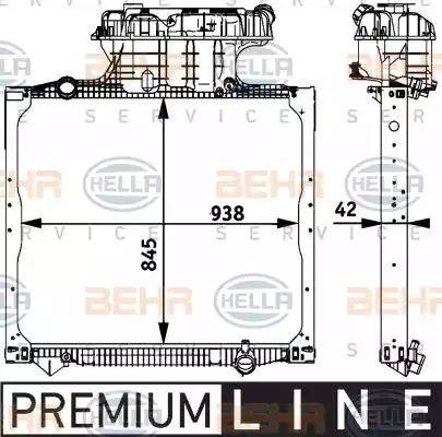 BEHR HELLA Service 8MK 376 728-661 - Радіатор, охолодження двигуна autozip.com.ua