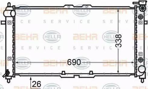 BEHR HELLA Service 8MK 376 727-691 - Радіатор, охолодження двигуна autozip.com.ua