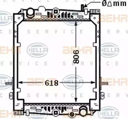 BEHR HELLA Service 8MK 376 774-341 - Радіатор, охолодження двигуна autozip.com.ua