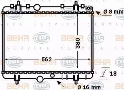 BEHR HELLA Service 8MK 376 771-391 - Радіатор, охолодження двигуна autozip.com.ua