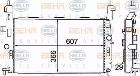 BEHR HELLA Service 8MK 376 771-221 - Радіатор, охолодження двигуна autozip.com.ua
