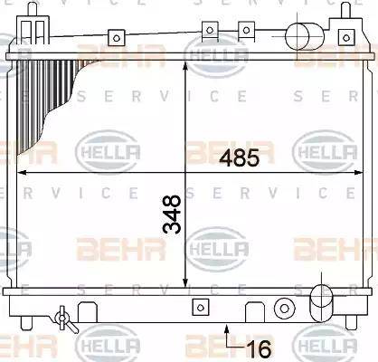 BEHR HELLA Service 8MK 376 773-481 - Радіатор, охолодження двигуна autozip.com.ua