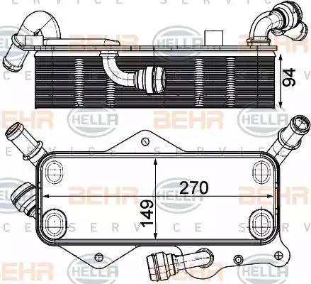 BEHR HELLA SERVICE 8MO 376 908-061 - Масляний радіатор, автоматична коробка передач autozip.com.ua