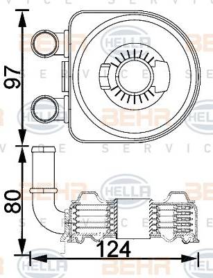 BEHR HELLA Service 8MO 376 797-091 - Масляний радіатор, рухове масло autozip.com.ua