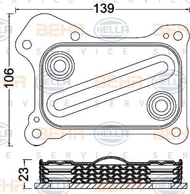 BEHR HELLA Service 8MO 376 797-061 - Масляний радіатор, рухове масло autozip.com.ua