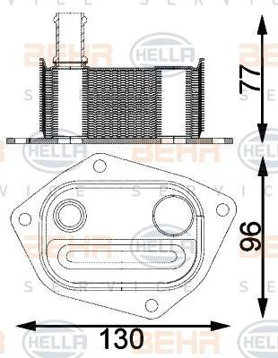 BEHR HELLA Service 8MO 376 797-141 - Масляний радіатор, рухове масло autozip.com.ua